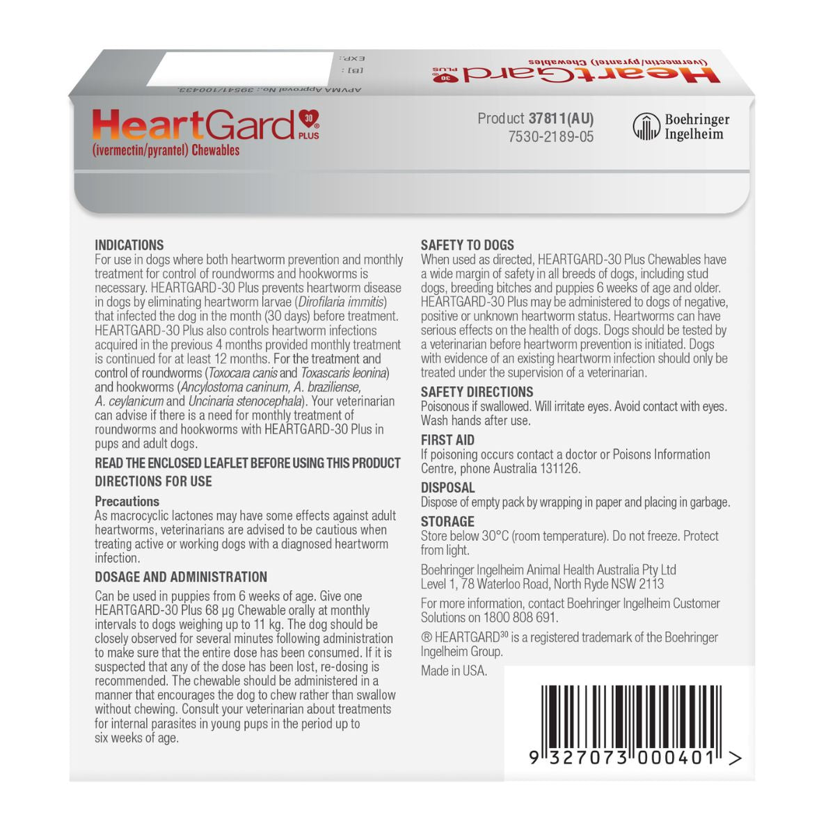 Heartgard 30 Plus Dog 0-11kg Blue 6pk-1973193599654957057