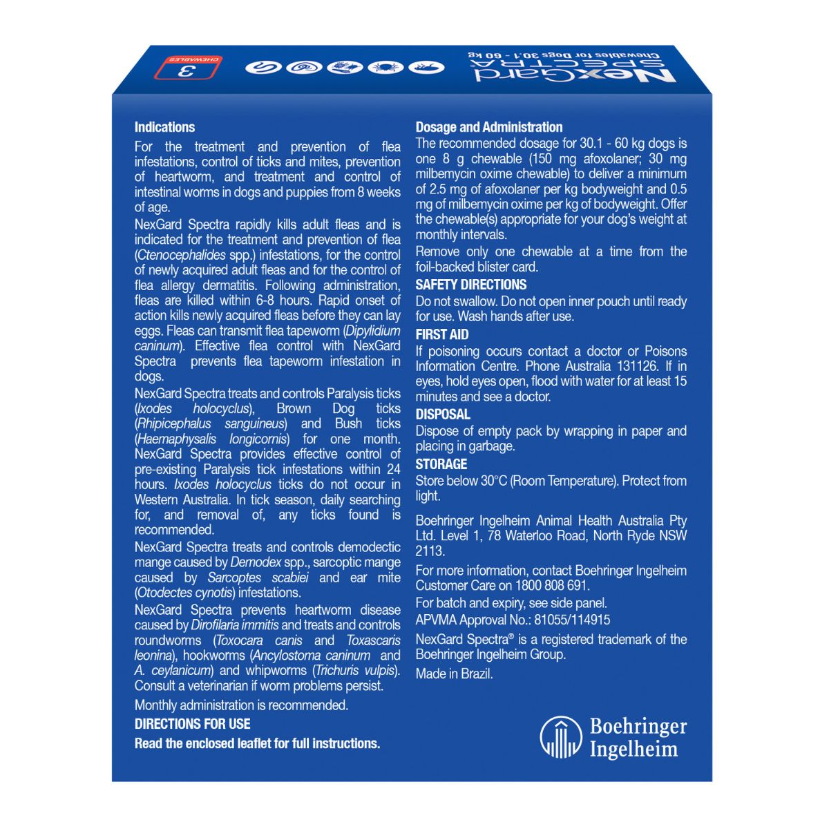 NexGard Spectra Dogs 30.1-60kg 3pk-1973193604260302849