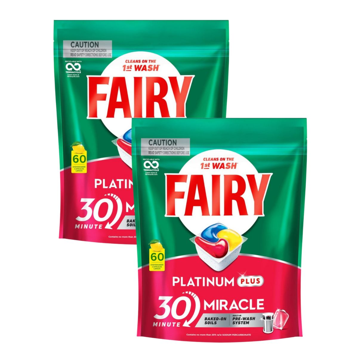 Fairy Platinum Plus x 120 Lemon Dishwasher Tablets-1973193595024445441