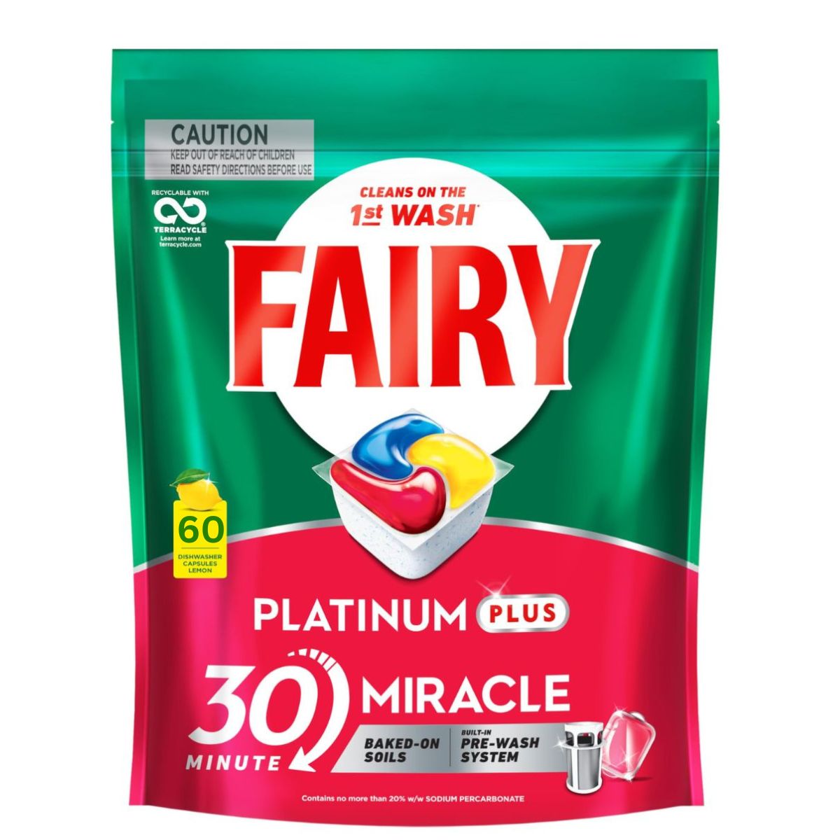 Fairy Platinum Plus x 60 Lemon Dishwasher Tablets-1973193594848284674