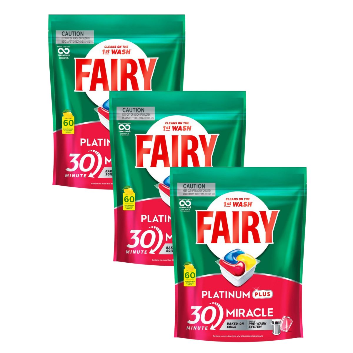 Fairy Platinum Plus x 180 Lemon Dishwasher Tablets-1973193595200606209