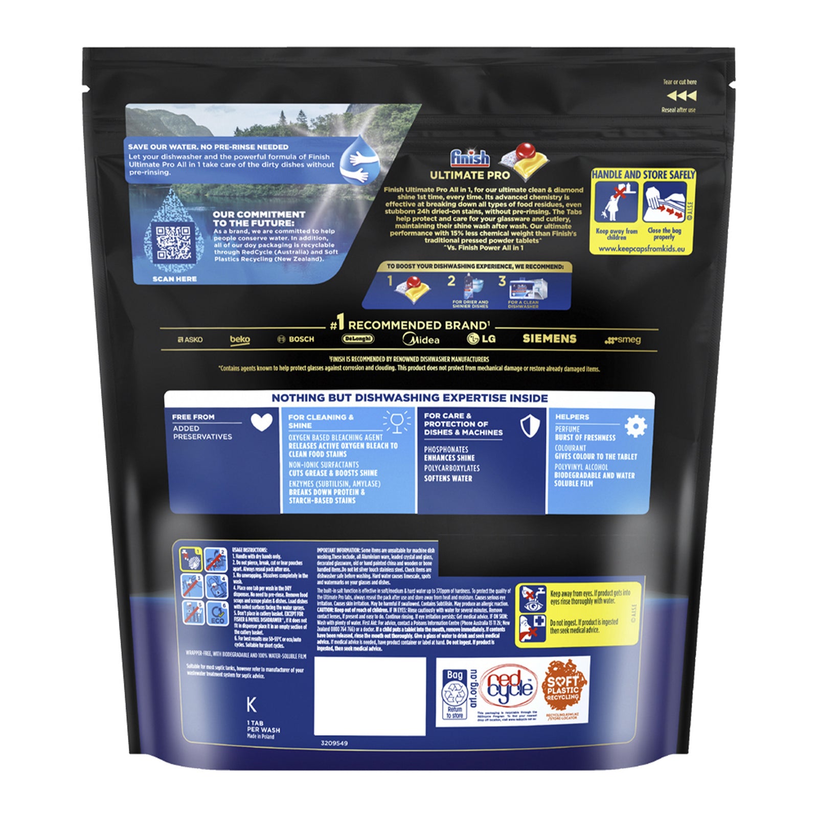 Finish Ultimate Pro 224 Baking Soda Dishwasher Tablets-1973194184475152385