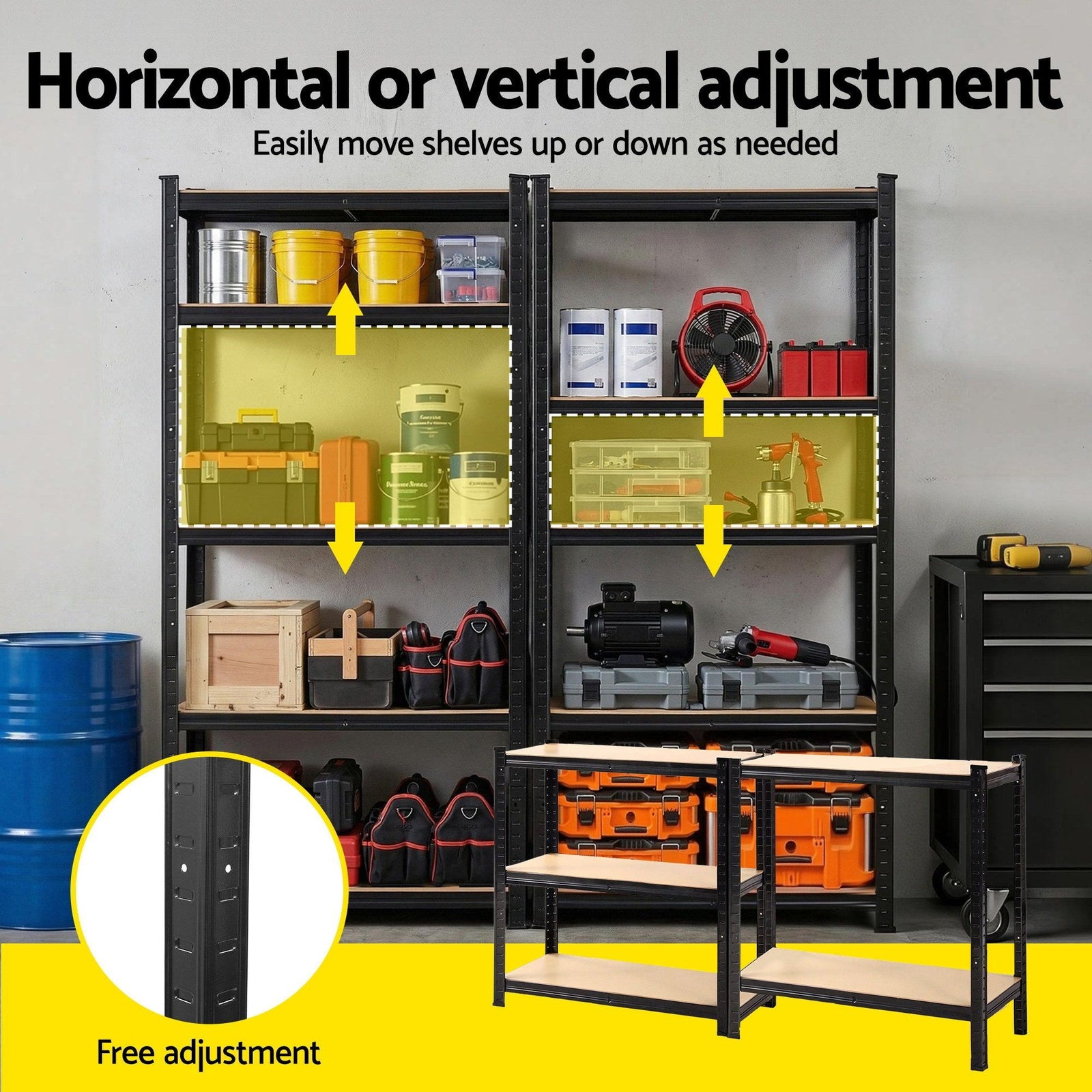 Giantz 2-Rack Garage Shelving 1.5X0.7m Warehouse Shelves Storage Rack Pallet Racking