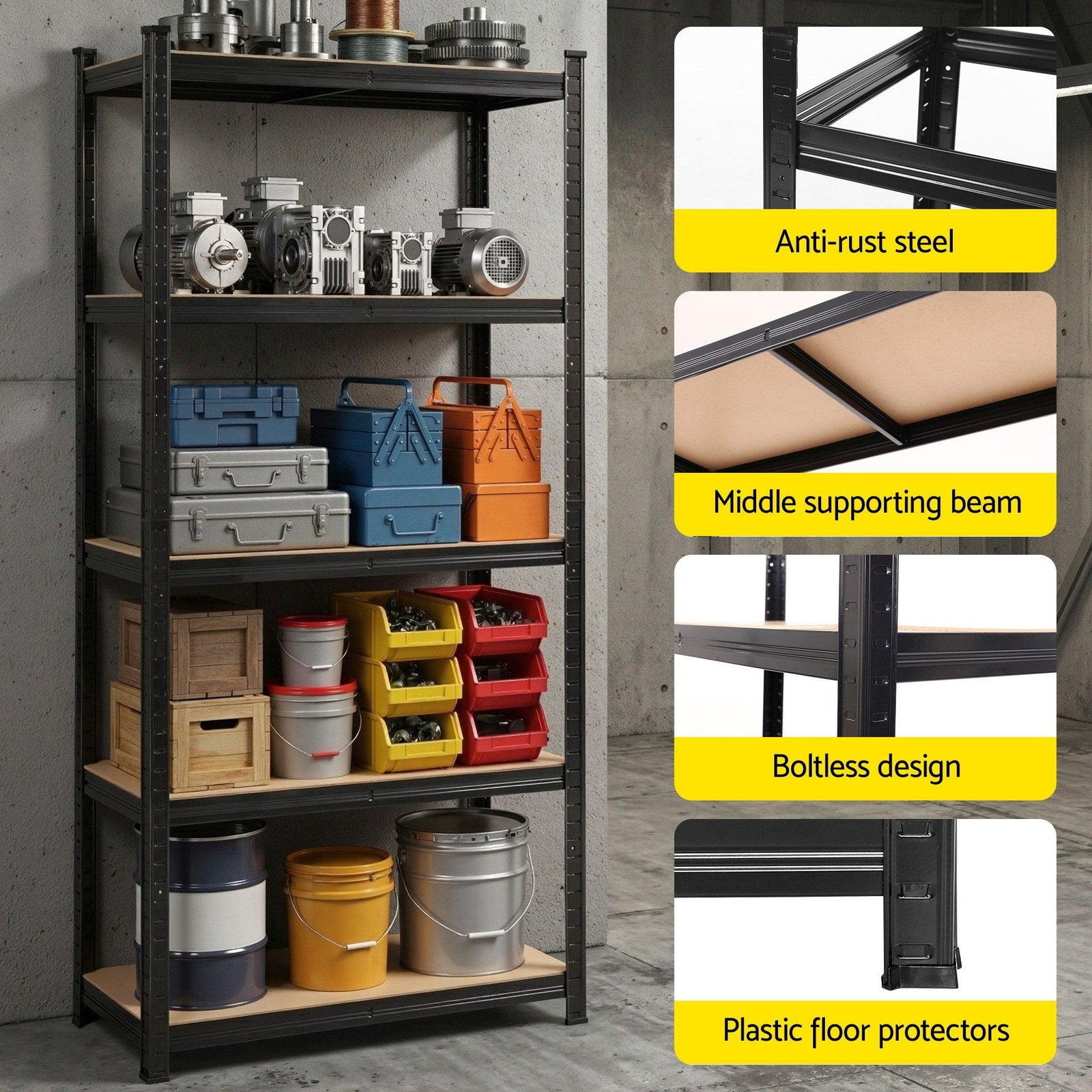 Giantz 2-Rack Garage Shelving 1.5X0.7m Warehouse Shelves Storage Rack Pallet Racking