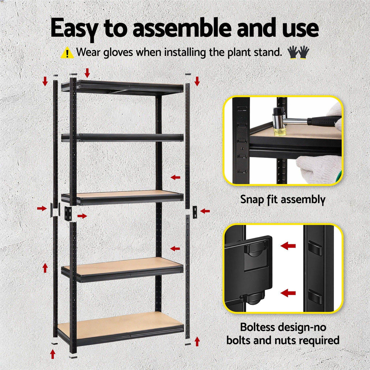 Giantz 2-Rack Garage Shelving 1.5X0.7m Warehouse Shelves Storage Rack Pallet Racking
