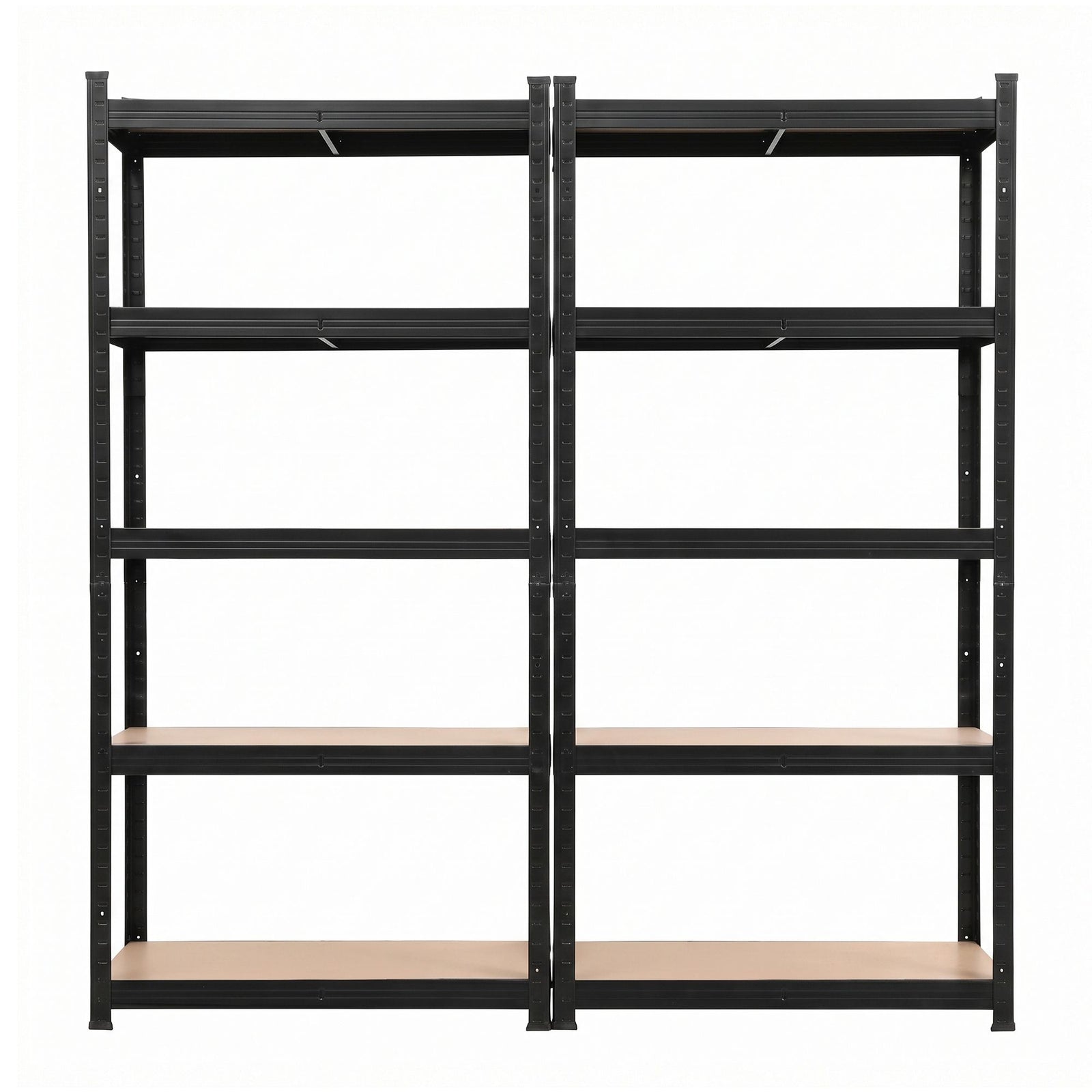 Giantz 2-Rack Garage Shelving 1.6X0.8m MDF Warehouse Shelves Storage Rack Black