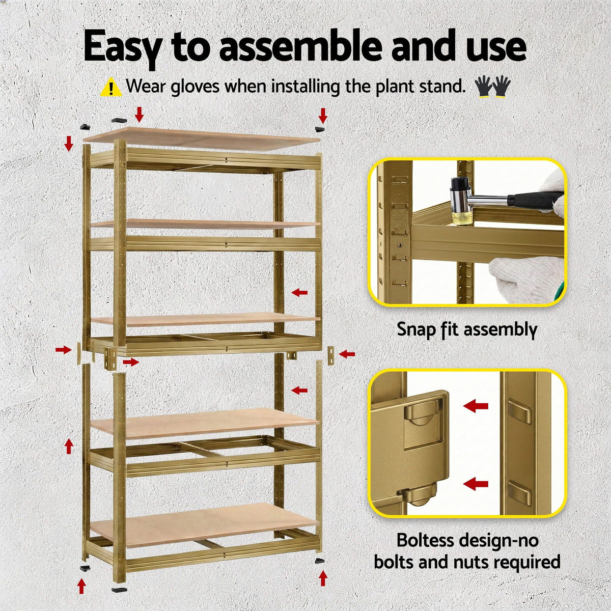 Giantz 2-Rack Garage Shelving 1.6X0.8m MDF Warehouse Shelves Storage Rack Yellow