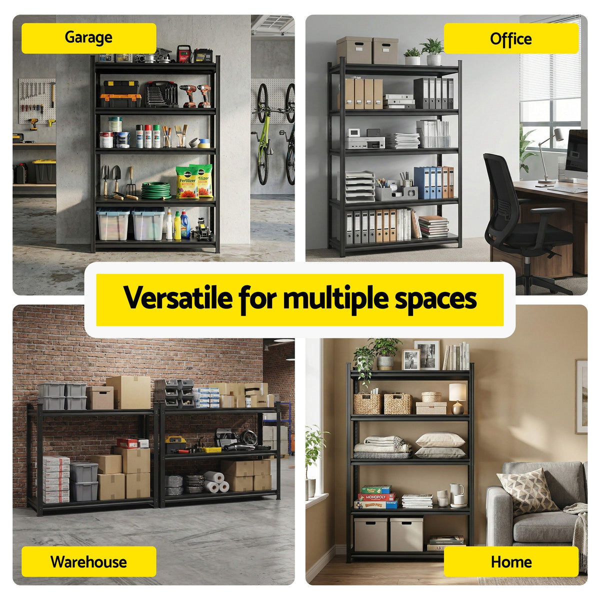 Giantz Garage Shelving 1.8X1.2m Warehouse Rack Storage Shelves Workshop Racks Steel