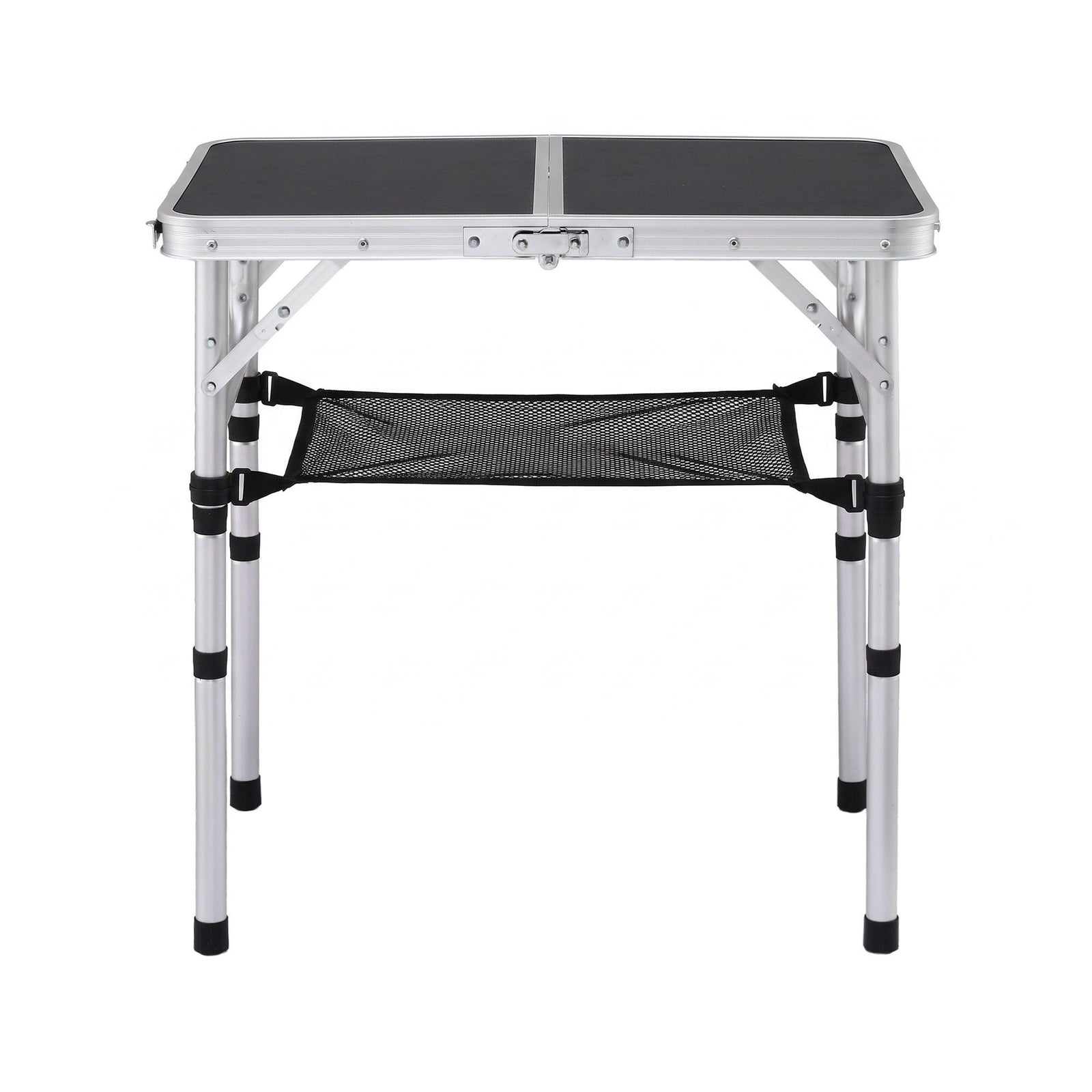 Weisshorn Folding Camping Table Adjustable Aluminium 60 x 40 cm Black