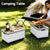 Gardeon Collapsible Outdoor Storage Box 54L Stackable Folding Camping Organizer Wheels Plywood Lid Beige
