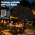 Instahut Outdoor Umbrella 2.9m Market Umbrella with String Light Tilt Black