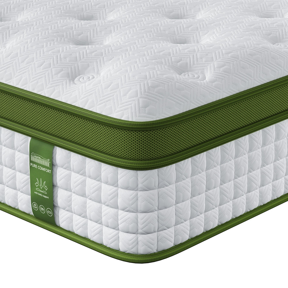 BedStory Double Mattress 30cm Medium Firm Hybrid Mattress for Pressure Relief Motion Isolation