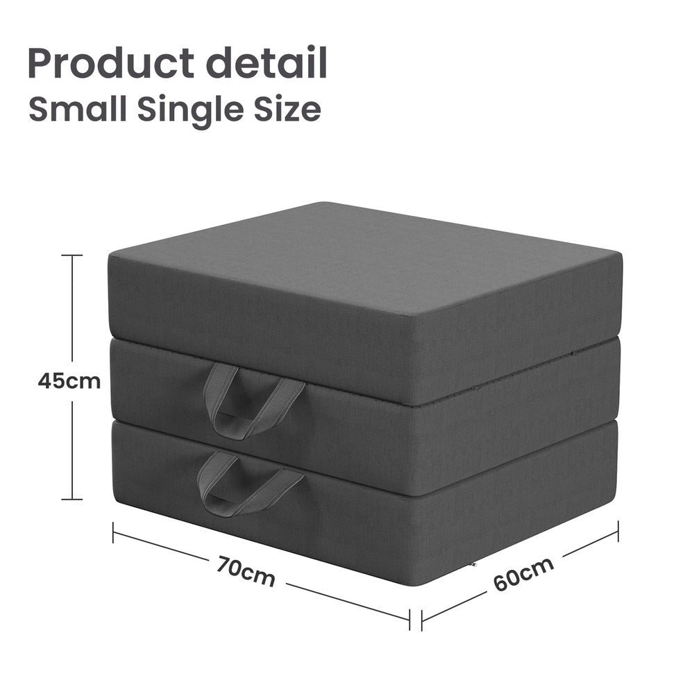 BedStory Folding Mattress Small Single Trifold Mattress Firm Support Foam Washable Cover 15cm