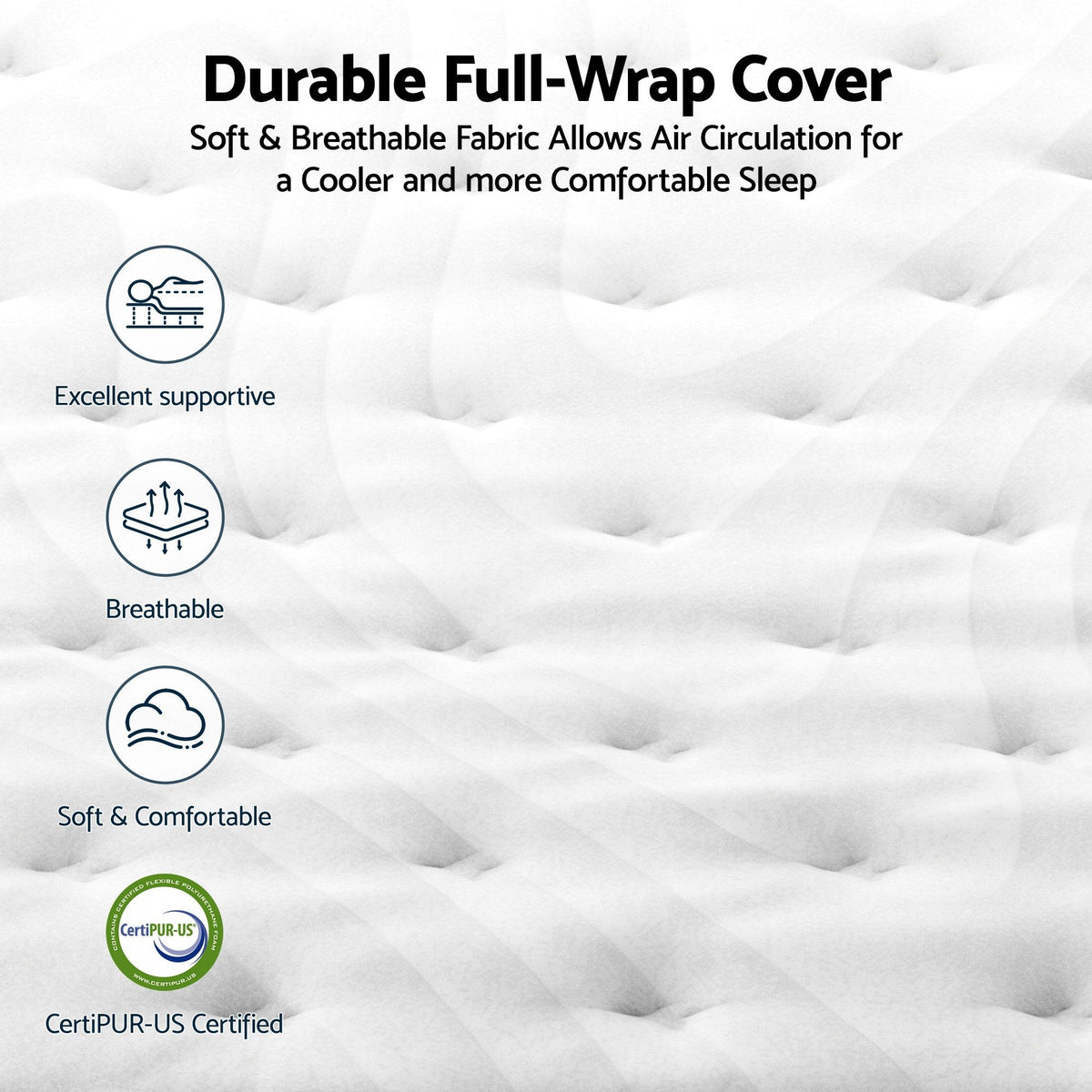 RoomSense Double 30cm Latex Mattress Medium Firm Bundle, Pine Bed Frame