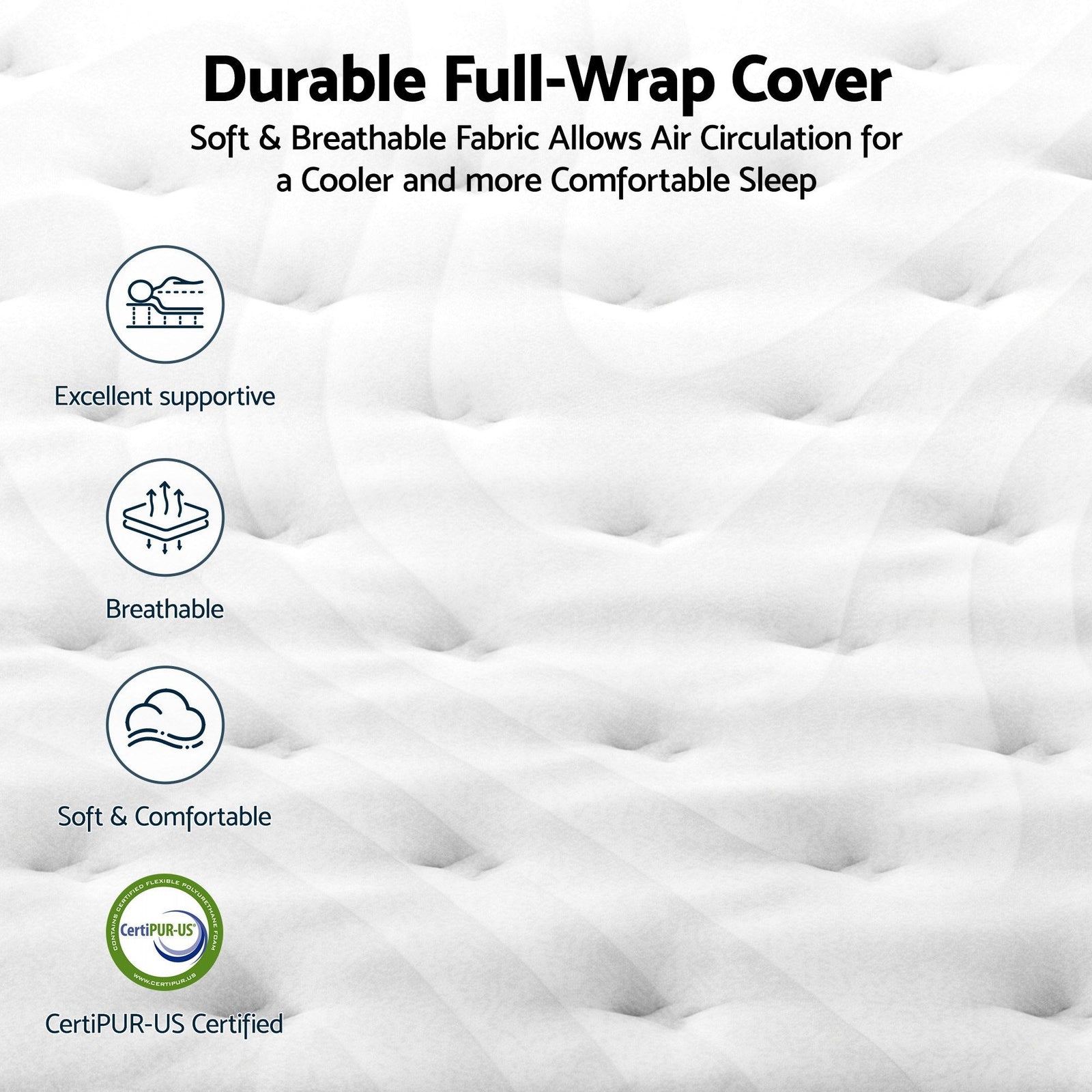 RoomSense Double 30cm Latex Mattress Medium Firm Bundle, Pine Bed Frame