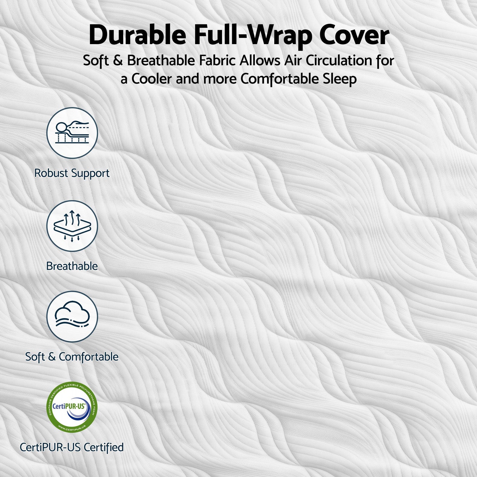 RoomSense Queen 26cm Firm Mattress Bundle with 2 Dual-Sided Cooling Pillows