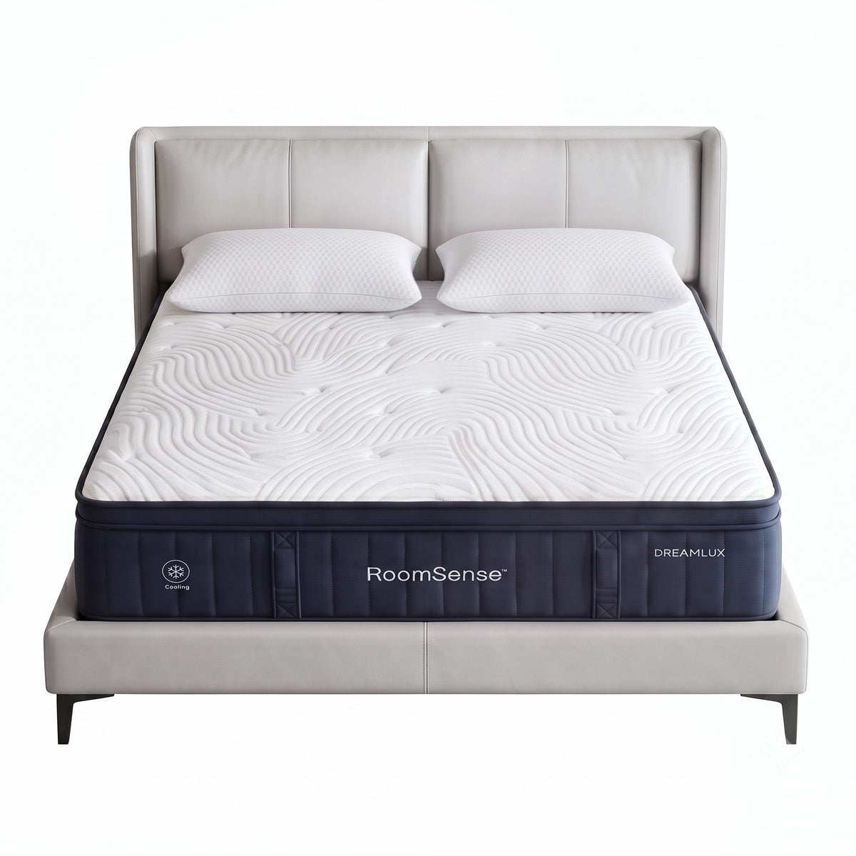 RoomSense Queen 34cm Medium Soft Gel Mattress Bundle with 2 Cooling Pillows