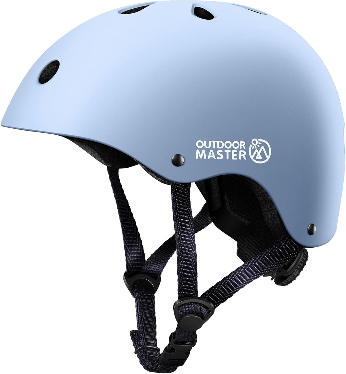 OutdoorMaster Youth &amp; Kids Bike Helmet - Adjustable Multi-Sports Skateboard Helmet with Removable Liners for Balance Bike, Toddler Scooter, One Wheel Hoverboard-Light Blue-Large