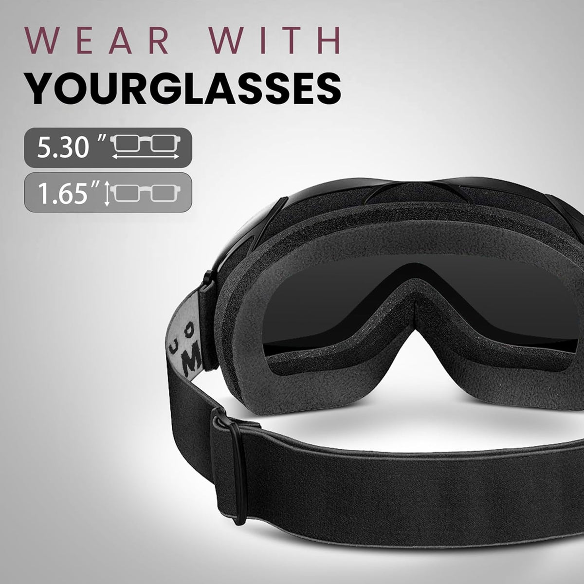 OutdoorMaster OTG Ski Goggles - Over Glasses Ski/Snowboard Goggles for Men, Women &amp; Youth - 100% UV Protection-OM-5
