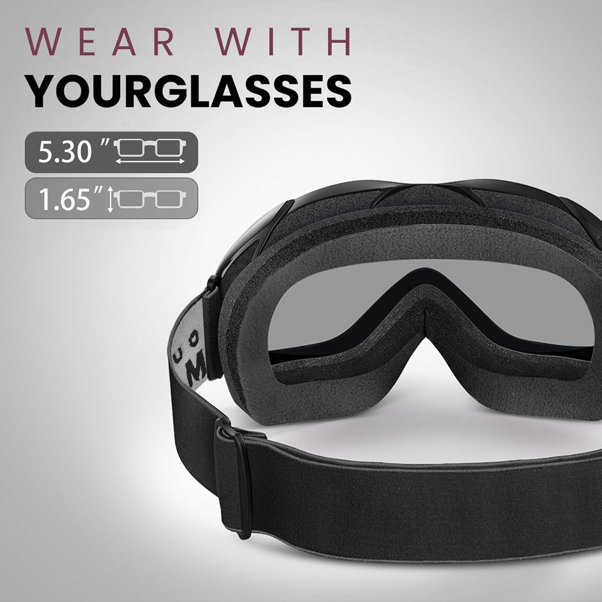 OutdoorMaster OTG Ski Goggles - Over Glasses Ski/Snowboard Goggles for Men, Women &amp; Youth - 100% UV Protection-OM-5
