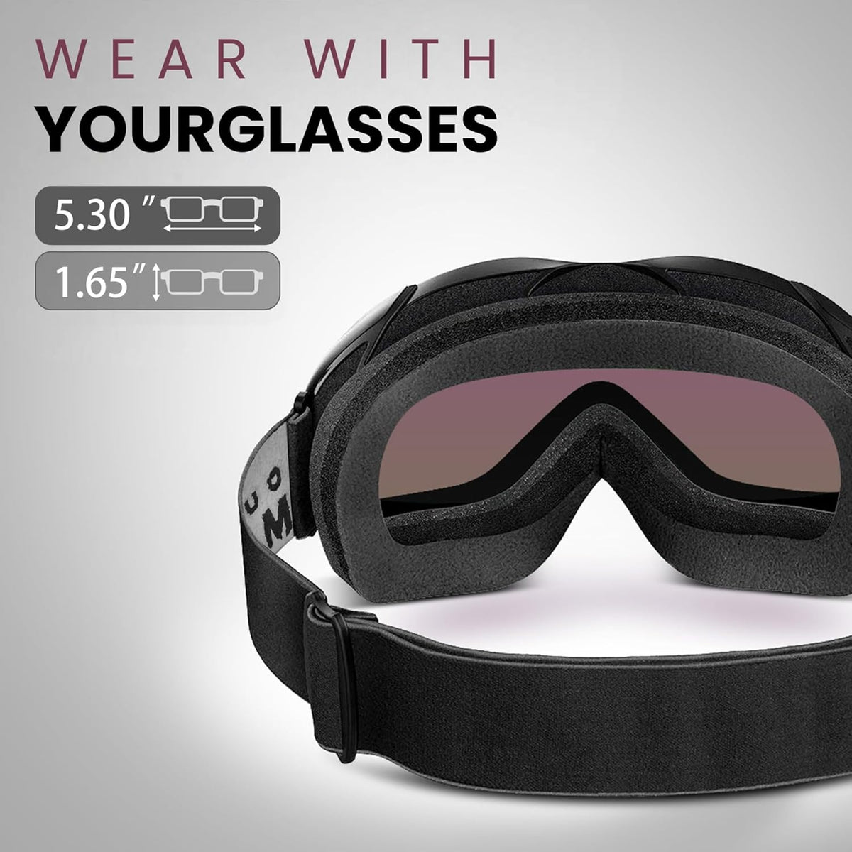 OutdoorMaster OTG Ski Goggles - Over Glasses Ski/Snowboard Goggles for Men, Women &amp; Youth - 100% UV Protection-OM-5
