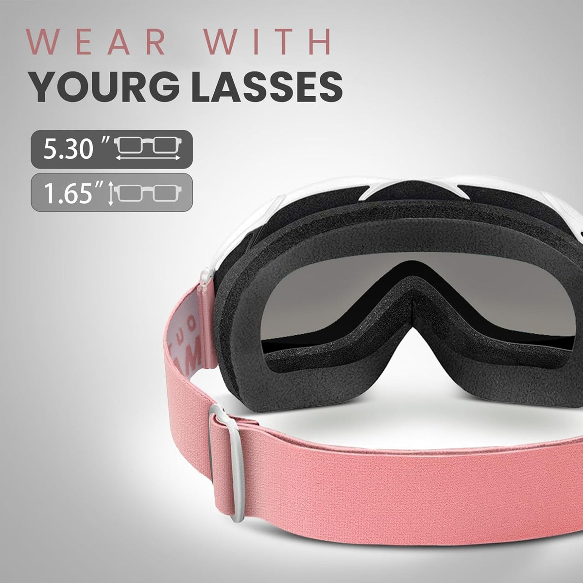 OutdoorMaster OTG Ski Goggles - Over Glasses Ski/Snowboard Goggles for Men, Women &amp; Youth - 100% UV Protection-OM-5