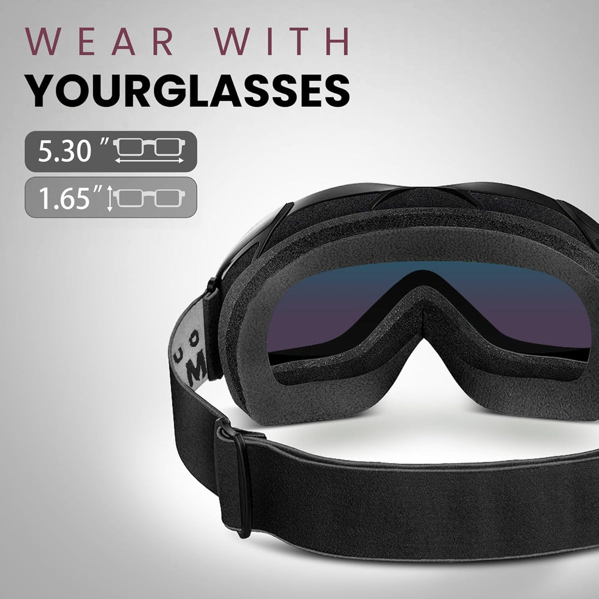 OutdoorMaster OTG Ski Goggles - Over Glasses Ski/Snowboard Goggles for Men, Women &amp; Youth - 100% UV Protection-OM-5