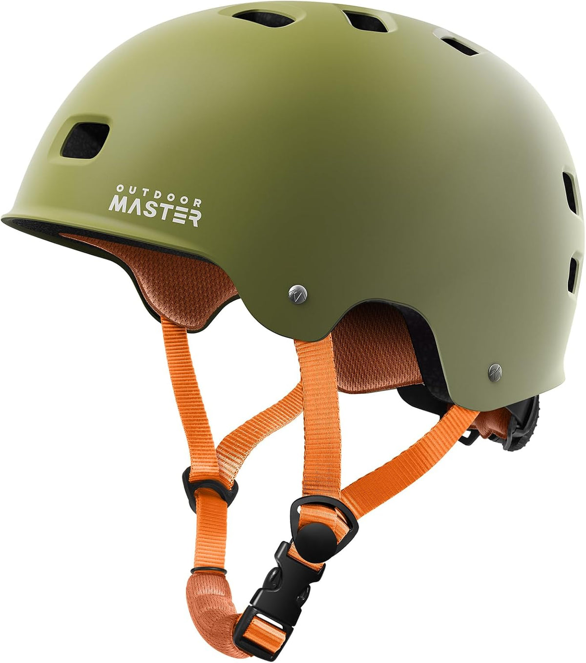 OutdoorMaster Skateboard Bike Helmet for Adults &amp;Youth - Multi-Sport Certified Impact Resistant with 2 Removable Liners &amp; Ventilation for Scooter-Matte Adventure Green-White-Small