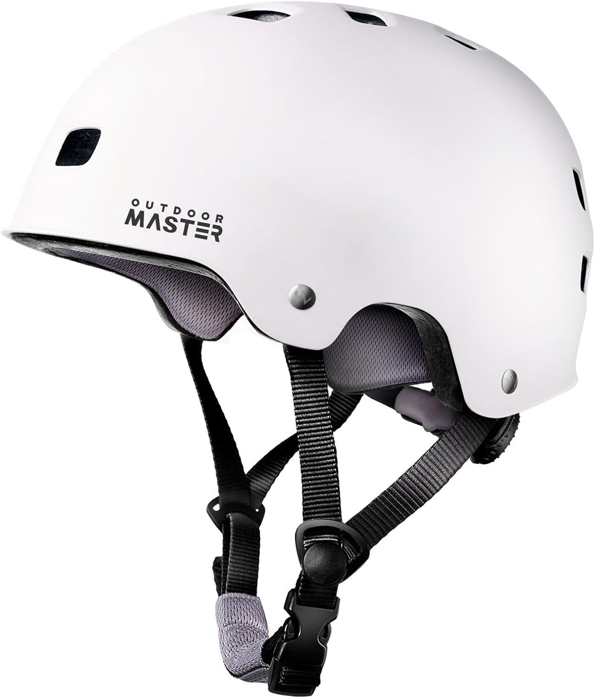 OutdoorMaster Skateboard Bike Helmet for Adults &amp;Youth - Multi-Sport Certified Impact Resistant with 2 Removable Liners &amp; Ventilation for Scooter, Skating-White-Small