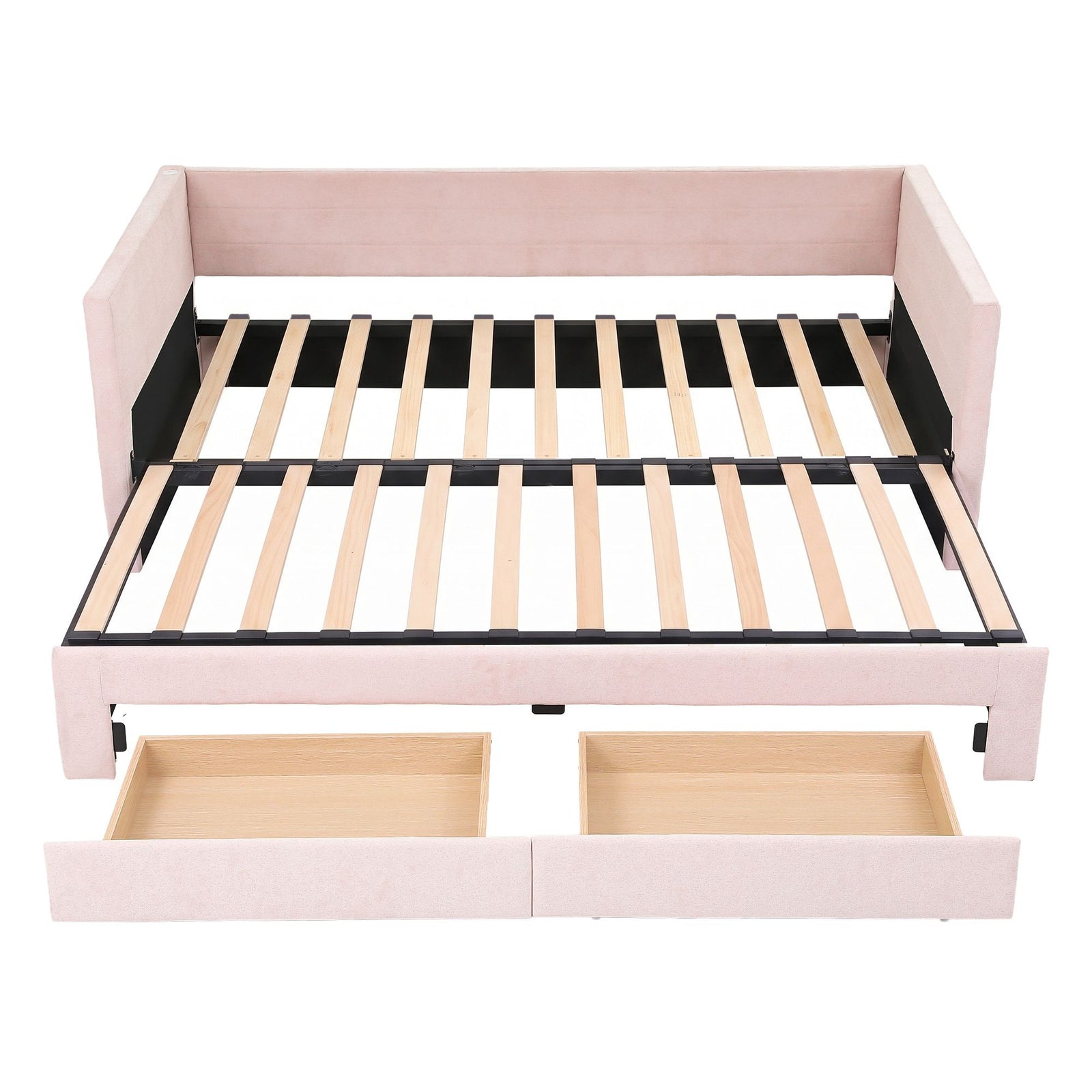 Artiss Single Extendable Daybed with 2 Storage Drawers, Pink