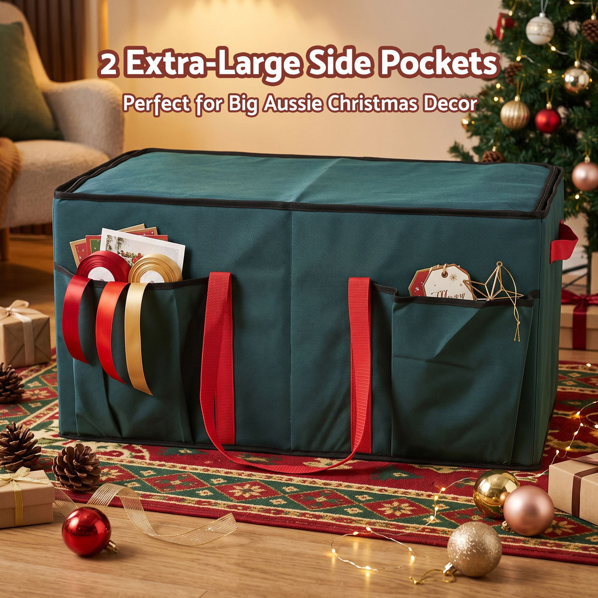 Jingle Jollys Christmas Baubles Storage Box 128 Slots Decor Ornaments Container