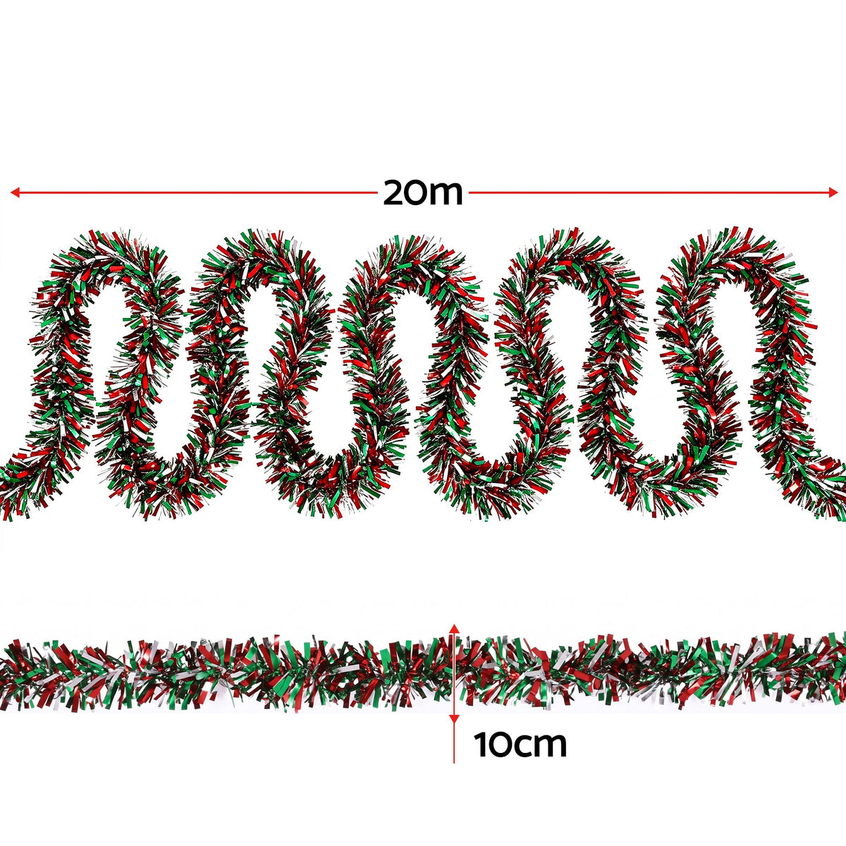 Jingle Jollys 20M Christmas Tinsel Garland Mixed Colors Xmas Party Decoration