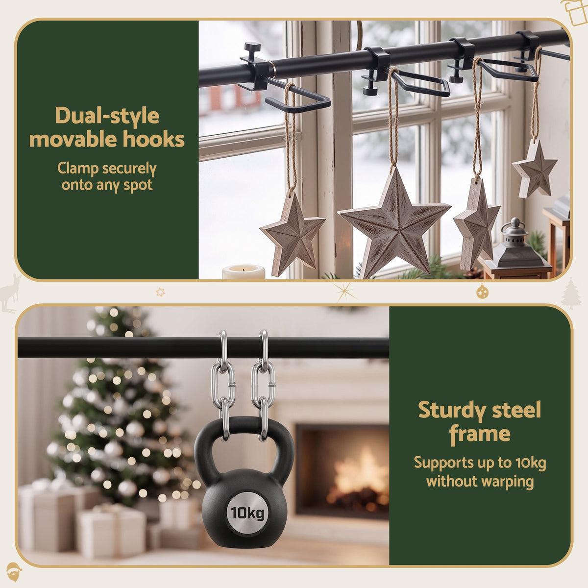 Jingle Jollys Christmas Garland Hook Hanger Wreath Fits 85-125CM Door No Drill