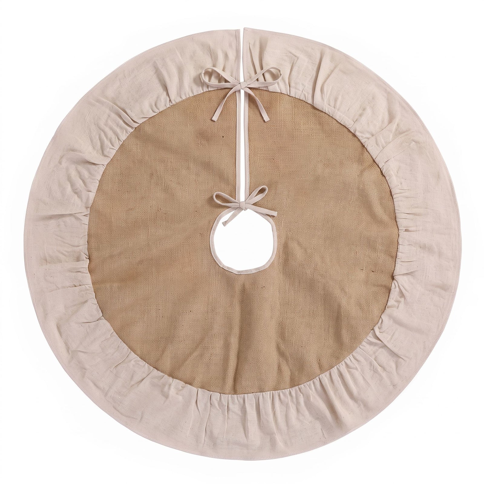 Jingle Jollys 90cm Christmas Tree Skirt Linen Christmas Tree Mat Decor