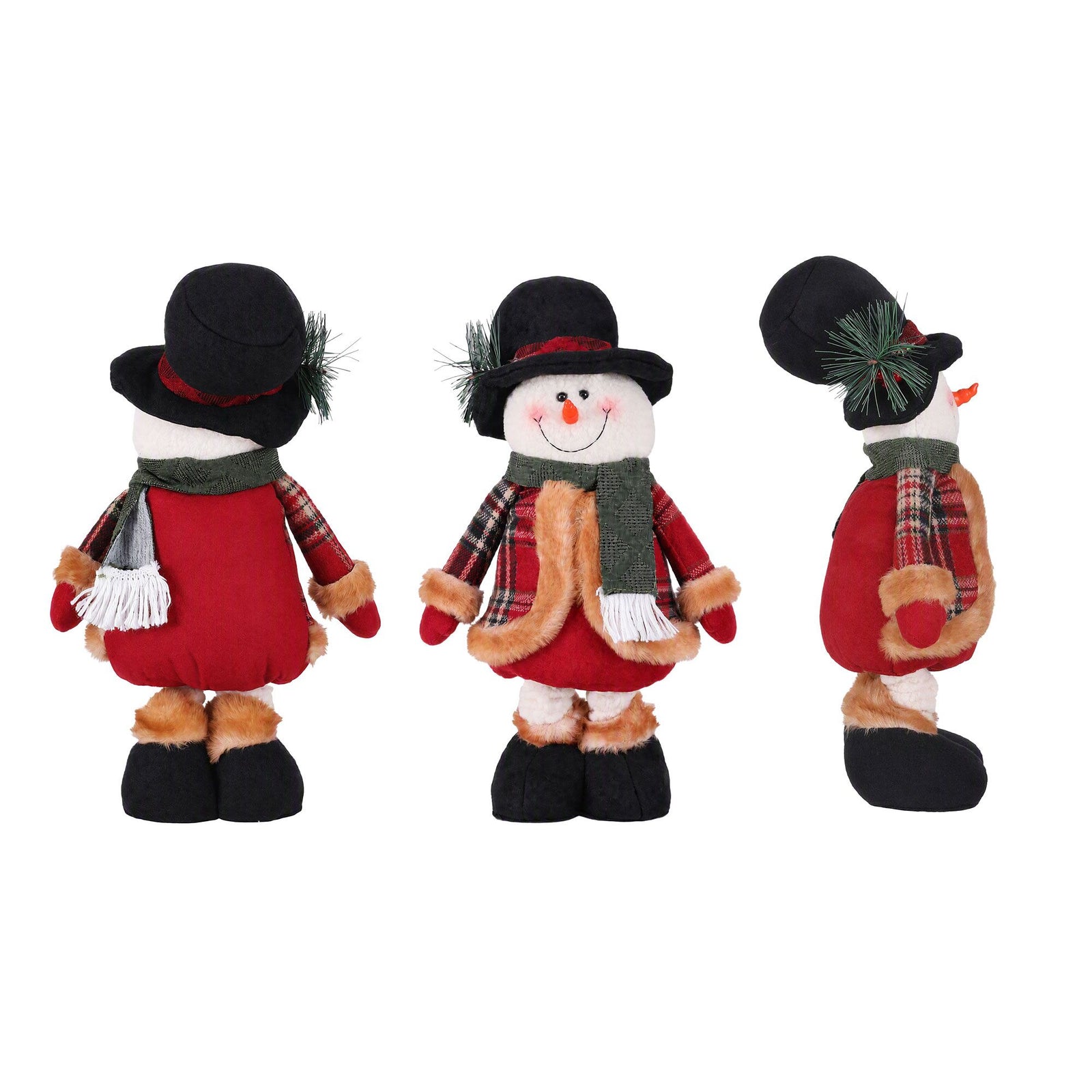 Jingle Jollys Christmas Snowman Ornament 40-56cm Telescopic Tabletop Decoration Doll, Adjustable Length For Tabletop, Window, Mantel, Indoor Holiday Decor