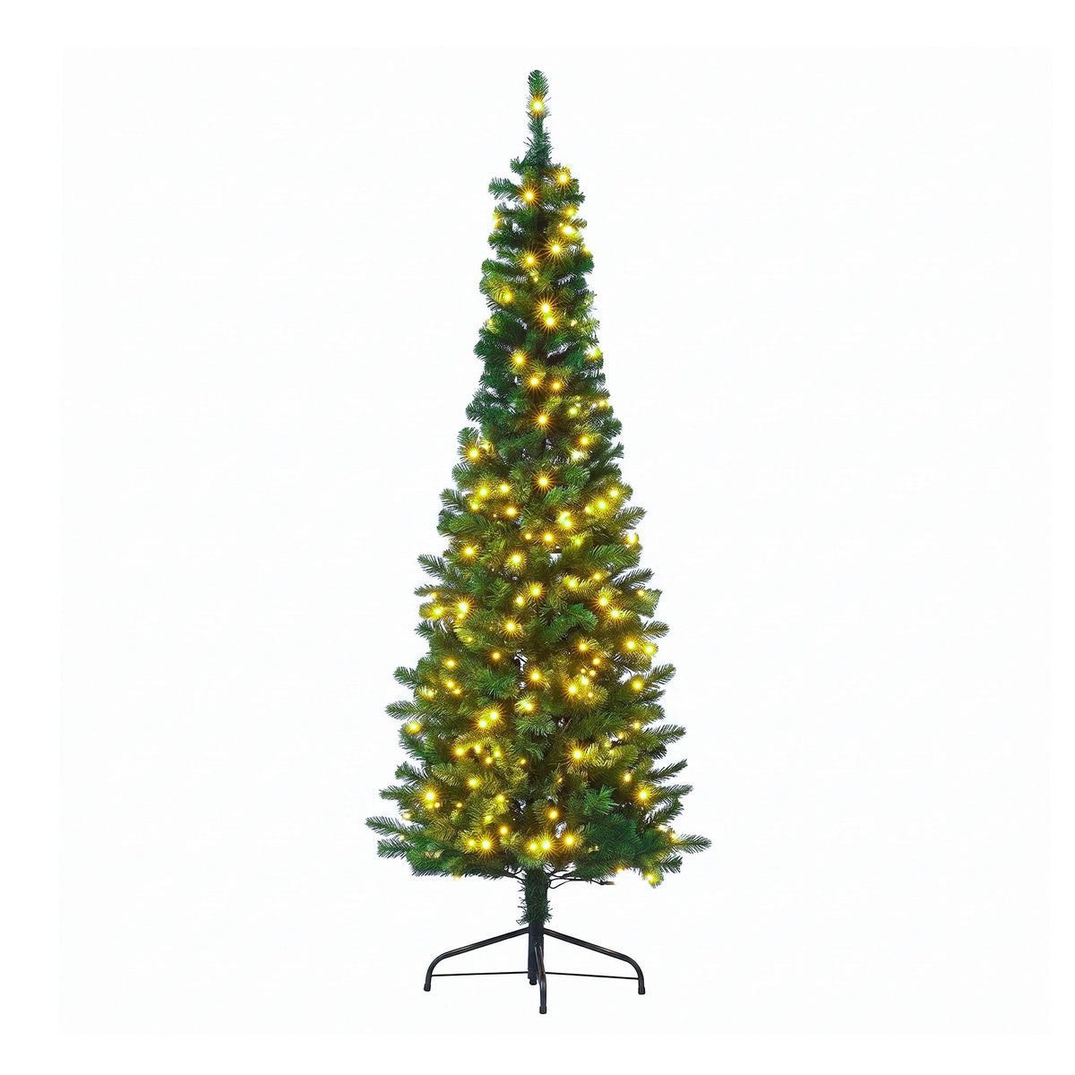 Jingle Jollys 2.4m Pre-Lit Christmas Tree Slim Pencil Xmas Tree Corner Tree
