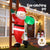 Jingle Jollys Christmas Inflatable Santa Climbing Ladder 2.45M Height LED Decorations Illuminated