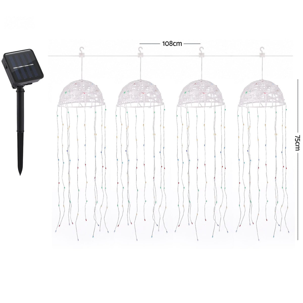Jingle Jollys Christmas Lights Solar Jellyfish 4Pcs Garden Decorative Multi-Color