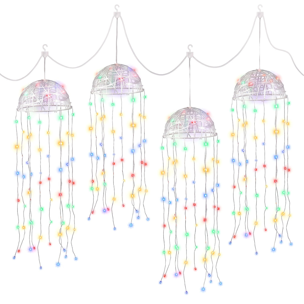 Jingle Jollys Christmas Lights Solar Jellyfish 4Pcs Garden Decorative Multi-Color