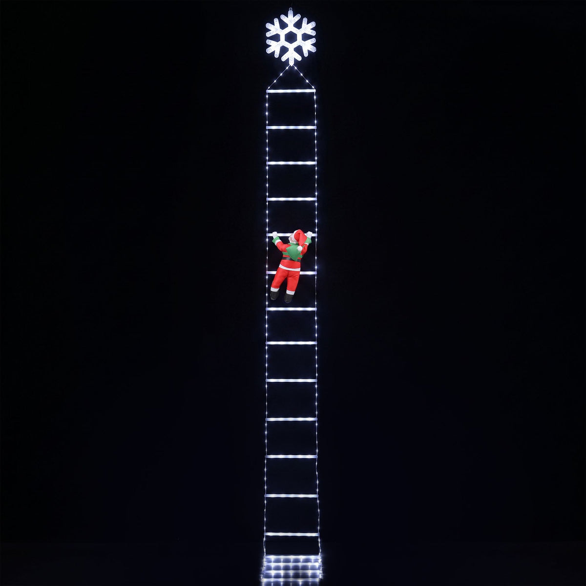 Jingle Jollys Christmas Ladder Lights Santa 3.4m 328LED Hanging Decor Cool White