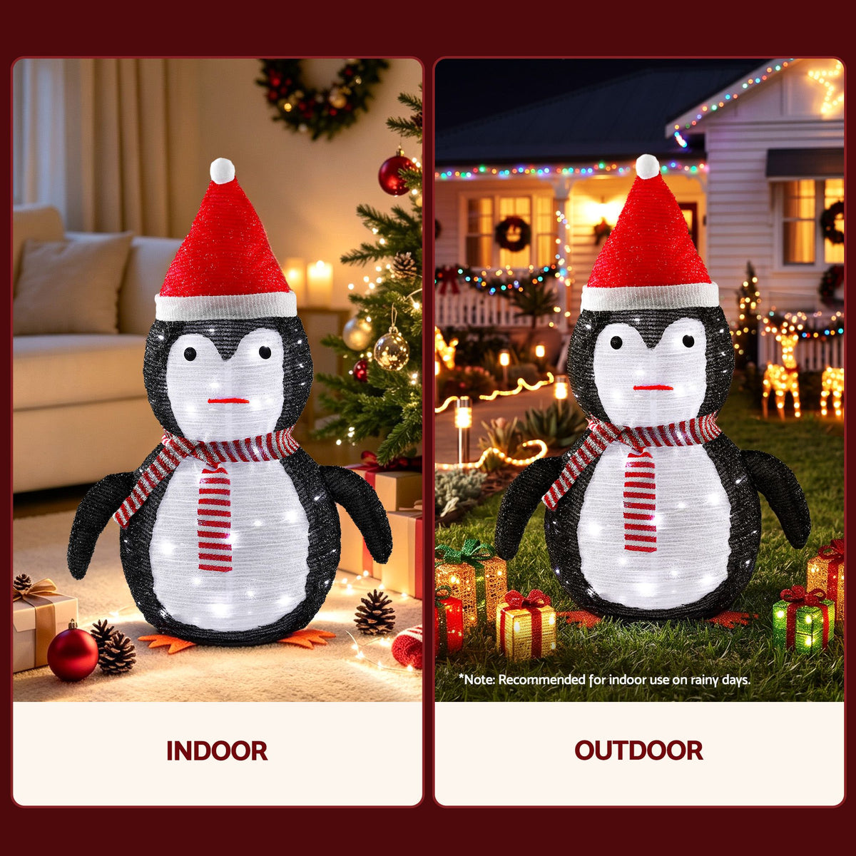 Jingle Jollys Christmas Penguin Light LED Christmas Decoration Pop Up Christmas Display 70cm