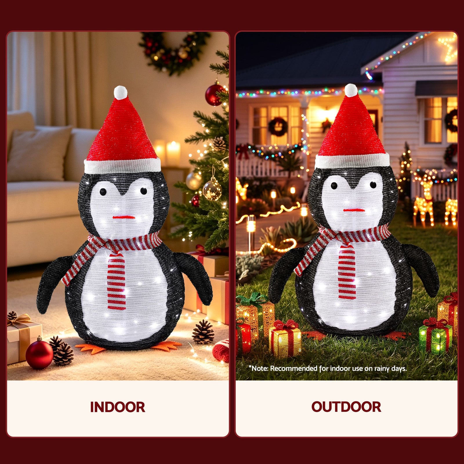 Jingle Jollys Christmas Penguin Light LED Christmas Decoration Pop Up Christmas Display 70cm