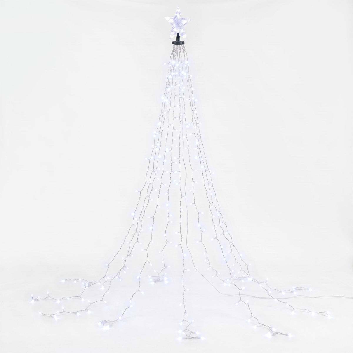Jingle Jollys 2.5M Christmas Tree Lights Christmas Lights Tree Topper Waterfall Fairy Lights White