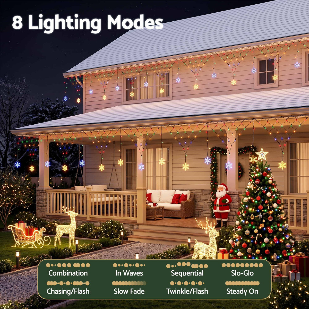 Jingle Jollys Christmas Lights Solar Fairy Lights Christmas Decorations Multicolour 4m