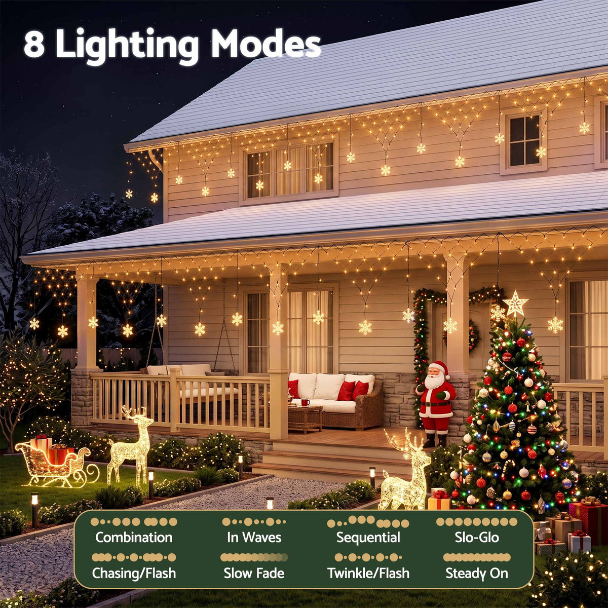 Jingle Jollys Christmas Lights Solar Fairy Lights Warm White Christmas Decorations 4m