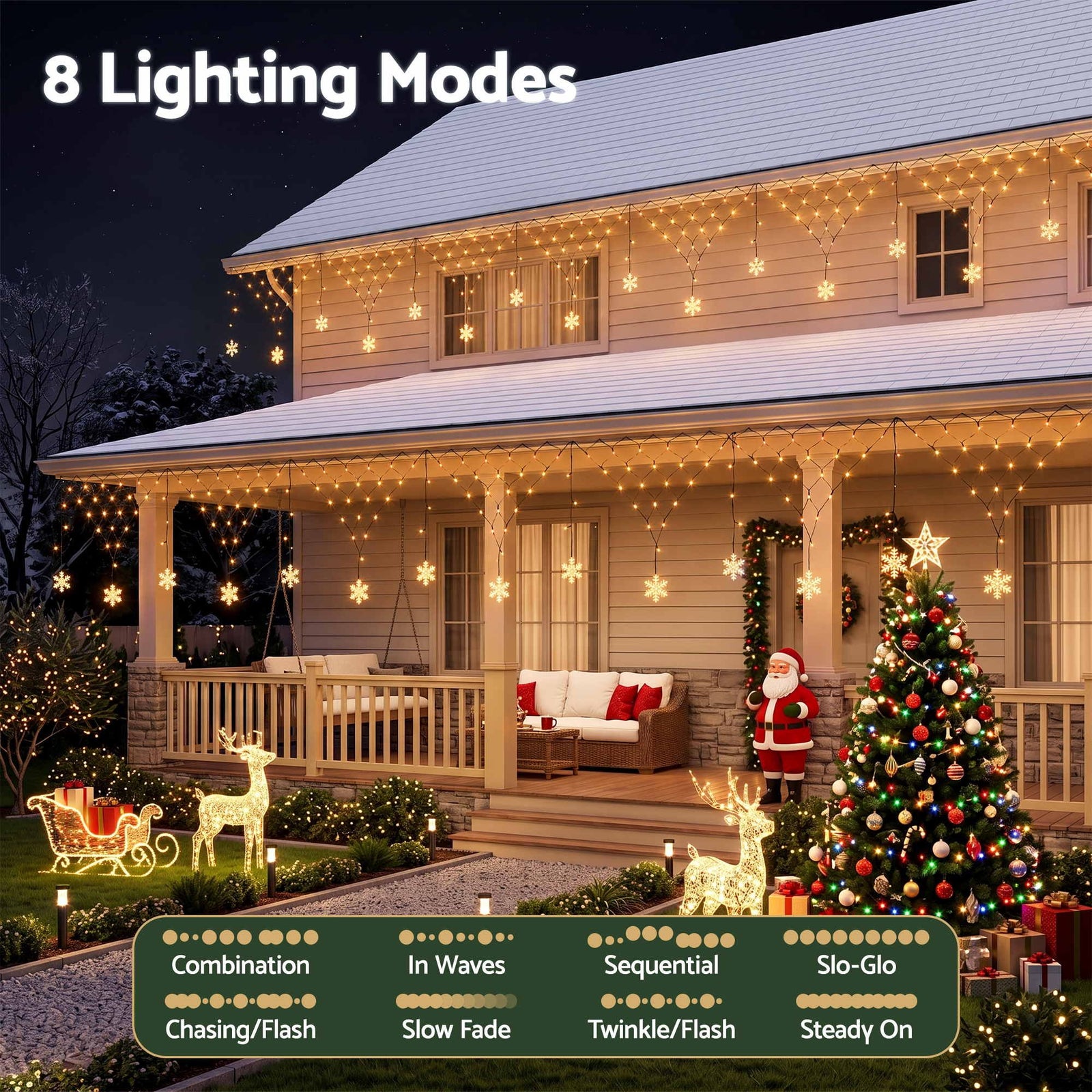Jingle Jollys Christmas Lights Solar Fairy Lights Warm White Christmas Decorations 4m