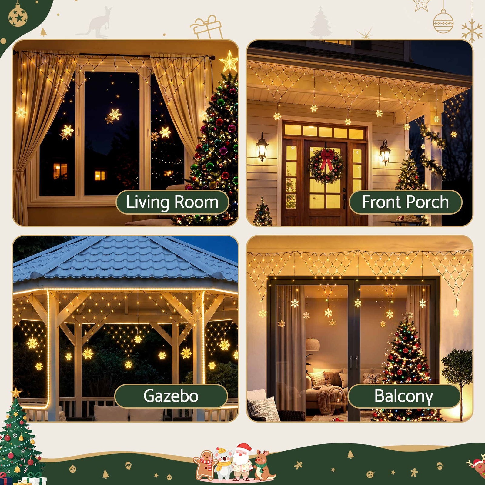 Jingle Jollys Christmas Lights Solar Fairy Lights Warm White Christmas Decorations 4m