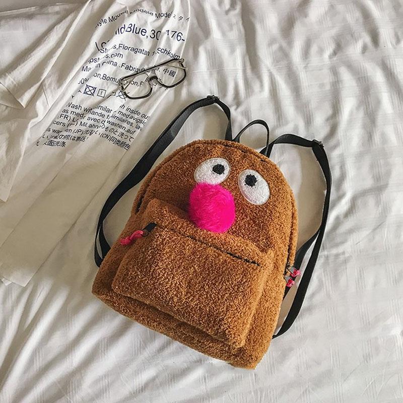 Girls' Plush Bird Backpack - Compact And Cute-1915196644077473793