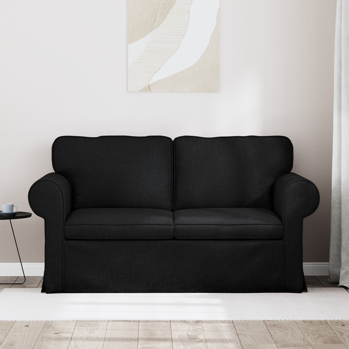 Sofa Black 155 x 82 x 80 cm Fabric
