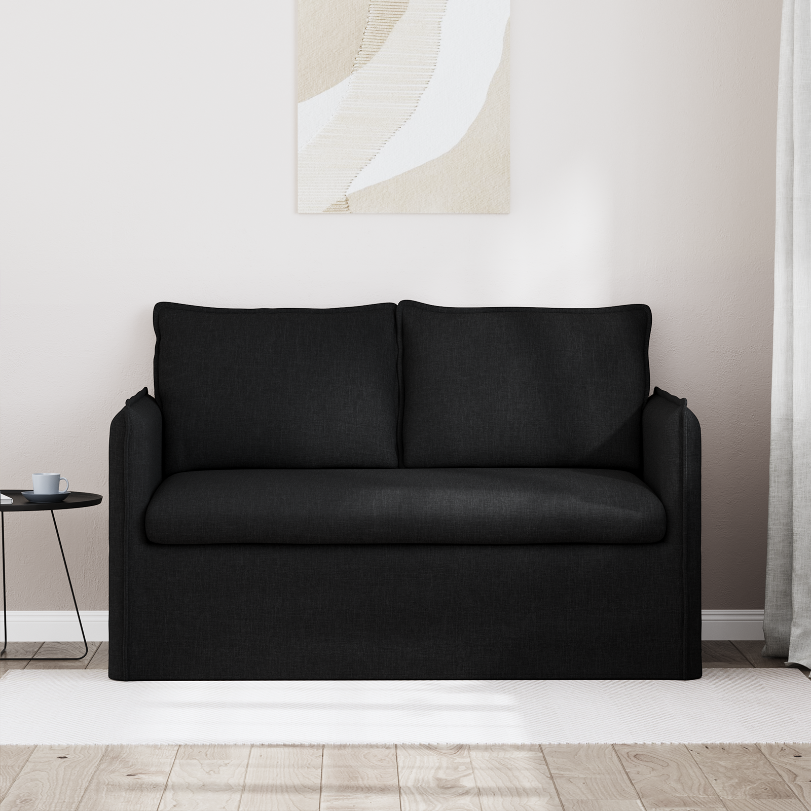 Sofa Black 136 x 82 x 85 cm Fabric